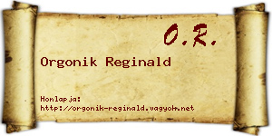 Orgonik Reginald névjegykártya